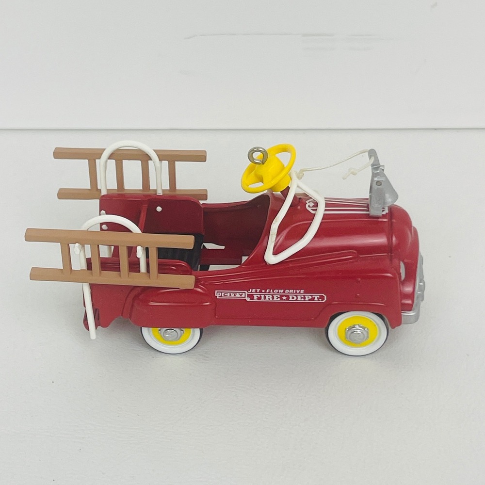 Hallmark Ornament Kiddie Car Classics 1995 City Fire Dept Pedal Car Red Diecast